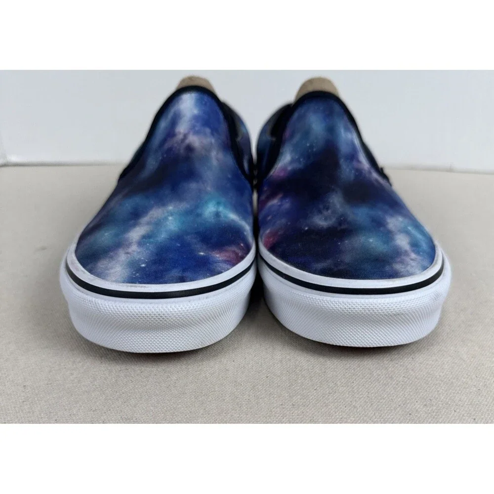 Vans Classic Slip On Galaxy Nebula Cosmic Shoes Men 9.5 Women 11 Blue Purple